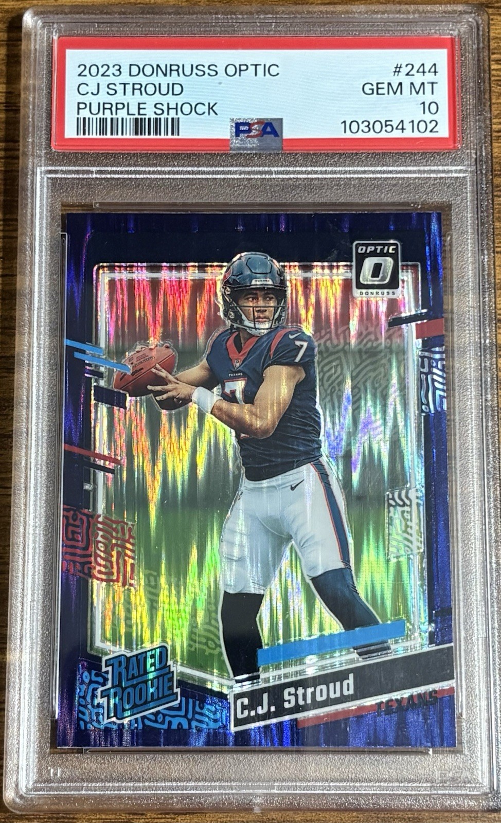 CJ Stroud Panini Donruss Optic #244 Purple Shock