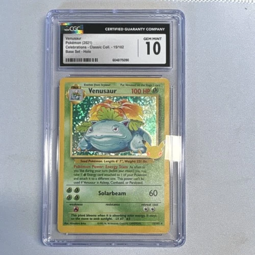 Pokémon Venusaur Celebrations Classic Collection Holo 15/102 CGC 10 Graded Card