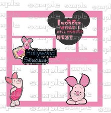 Disney Poohs Piglet overlay 12 x 12 with Scrapbook Paper Pieces, Die cuts