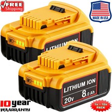 Pack For DeWalt 20V 20 Volt Max XR 8.0AH Lithium Ion Battery DCB205-2 DCB200-2