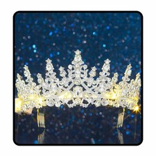 Silver Crystal Crown Princess Tiara and Corona for Women Quinceanera Bridal H...
