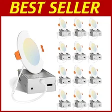 Energy Star 12-Pack 5CCT Ultra-Thin LED Recessed Lights - High Brightness Option