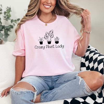 Crazy Plant Lady Damen Ring-Spun T-Shirt Zimmerpflanzen Gartenarbeit Geschenk für Sie