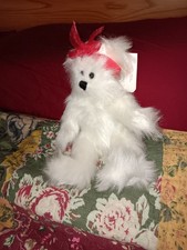 Progressive Plush White Vintage Jointed Teddy Bear Stuffed Animal Toy 11" w/ tag