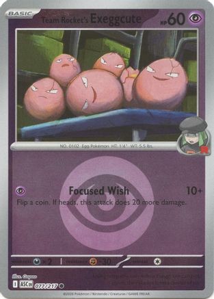 TEAM ROCKET'S EXEGGCUTE (ENERGY SYMBOL PATTERN)77/217 ASCENDED HEROES POKEMON NM