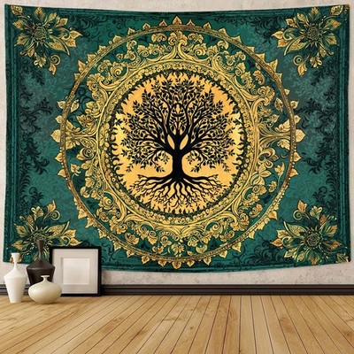 Tree of Life Fantasy Forest Tapestry Vintage Boho Mandala Tapestries for Bedroom