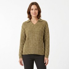 Sonoma Jean Company Women's Tan Cable Knit Pullover Sweater Size M