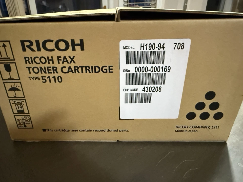 Genuine Ricoh Fax 430208 Toner Cartridge Type 5110 10,000 Yield for Ricoh 5510L - Image 2 of 2