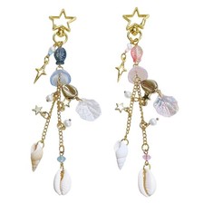 Lightweight Fish and Shell Keyring Camera Beaded Phone Chain Earphone Case Charm