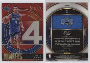 2021-22 Panini Select Select Numbers Red Prizm Jalen Suggs #12 Rookie RC