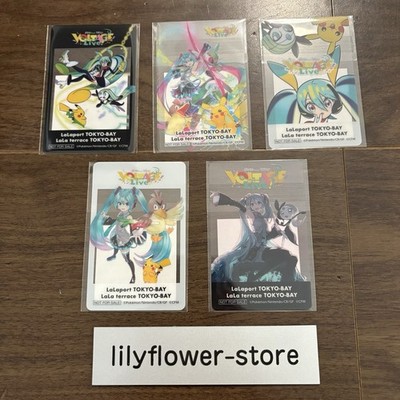 Pokemon feat. Hatsune Miku Project VOLTAGE LIVE Limited Clear Card 5 Set JAPAN