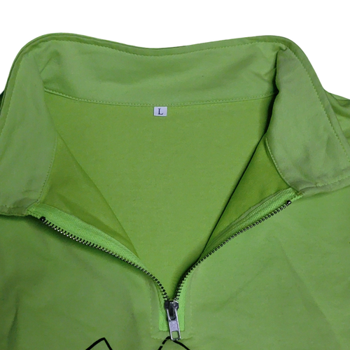Nightmare Before Christmas Oogie Boogie Women’s L Neon Green ¼ Zip Pullover - Picture 5 of 6