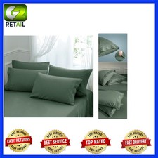 King Size Microfiber Pillow Cases Set of 4 - 1800 Thread Count, Soft Green El...