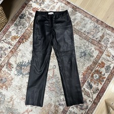 Vintage 90s Hugo Buscati Leather Pants Women 4 Petite Black Genuine 100 Leather