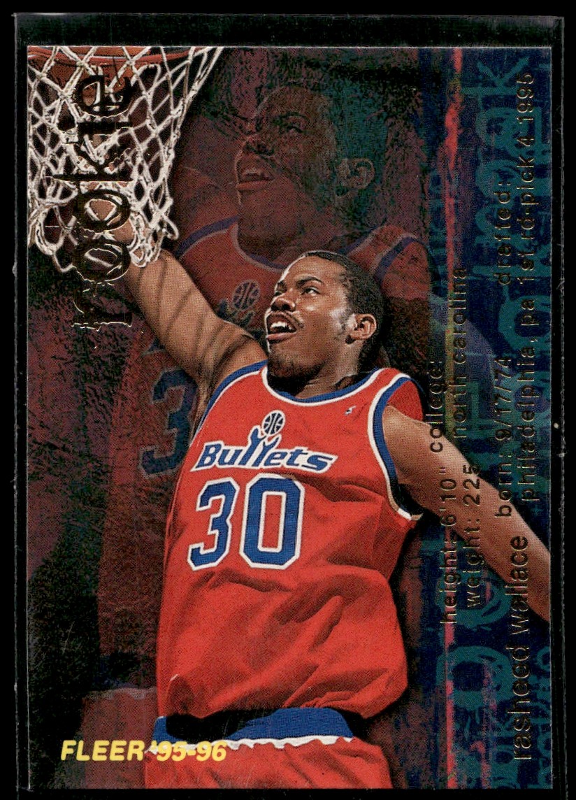 1995 Fleer Rasheed Wallace #385 Washington Bullets