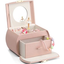 Kids Musical Jewelry Box for Girls with Drawer, Music Box with Ballerina and ...