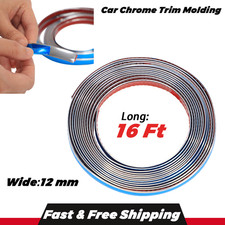 Car Chrome Trim Molding 16ft 12 Scratch-proof Vehicle Body Side Trim Strip Car Chrome Trim Molding 16ft 12 Scratch-proof Vehicle Body Side Trim Strip