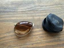 VTG Ferrari Foldable Aviator Sunglasses with A Gold-tone Frame with Case