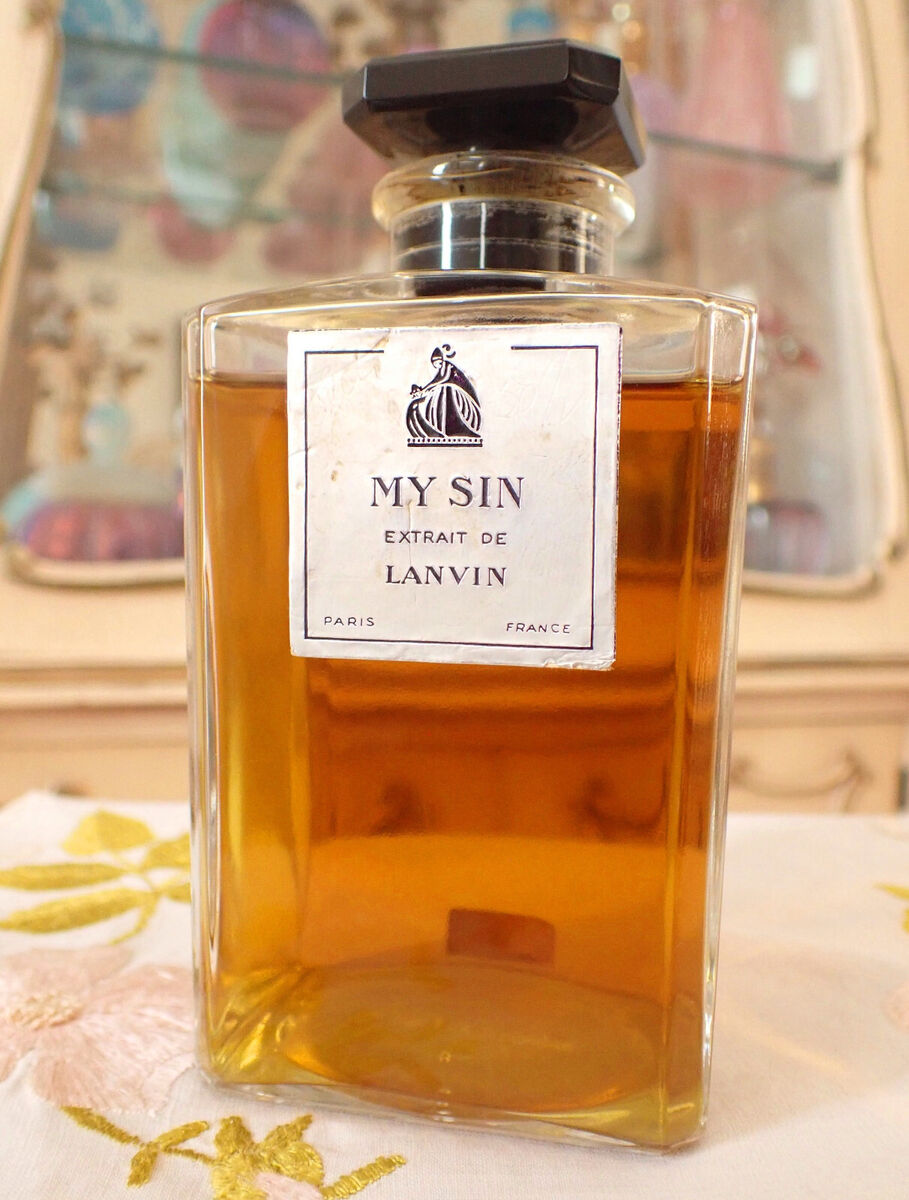 VTG 1930s ORIGINAL Jeanne Lanvin MY SIN Extrait Parfum 8 Oz 225g Splash w Evap VTG 1930s ORIGINAL Jeanne Lanvin MY SIN Extrait Parfum 8 Oz 225g Splash w Evap