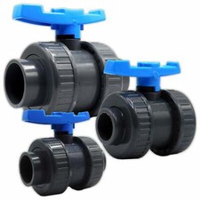 Ball Valve 	0.75" 1.5" 2" 4" Kockney Koi Double Union Solvent Weld Pond Blue