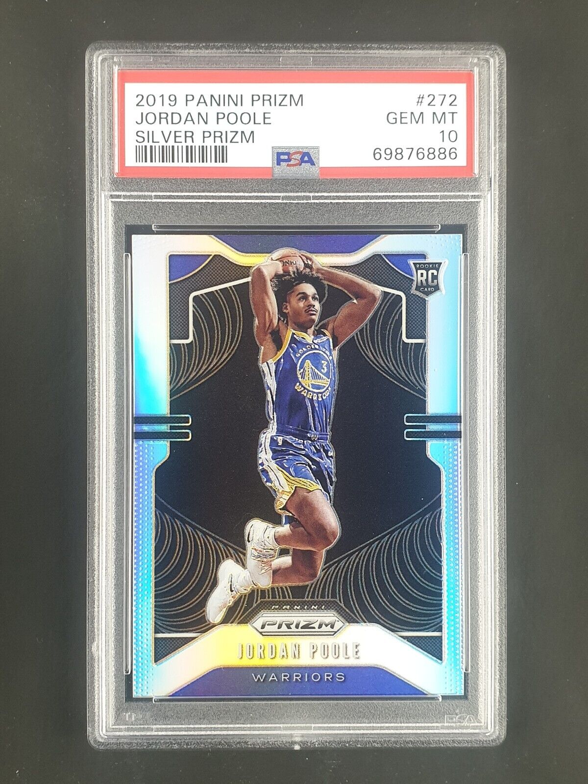 2019-20 Panini Prizm Jordan Poole SILVER Prizm Rookie Card PSA 10 