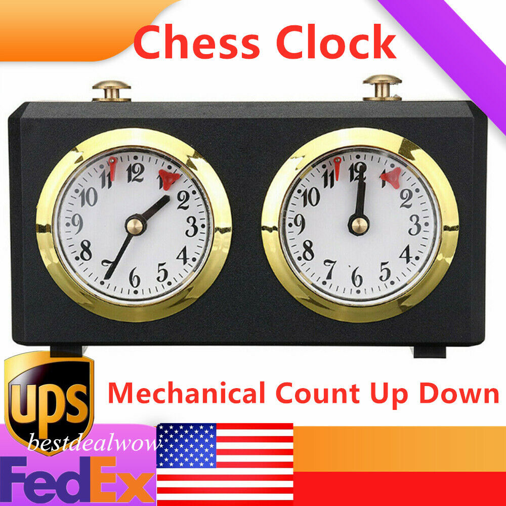 Metal Analog Chess Clock 1-GO Count Up Down Alarm Timer For Game  Competition