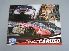 CAMRIE CARUSO POWERBUILT PRO STOCK CAMARO 8X10 NHRA DRAG RACING HANDOUT CARD