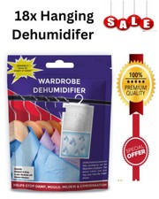 18 x HANGING WARDROBE DEHUMIDIFIER BAGS CONDENSATION MOULD MILDEW DAMP FOR HOME