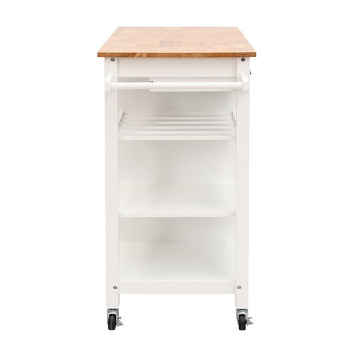Rolling Kitchen Island Trolley Storage Cart Wood Top Drawer Wine Bottles Rack UK - Picture 9 of 11