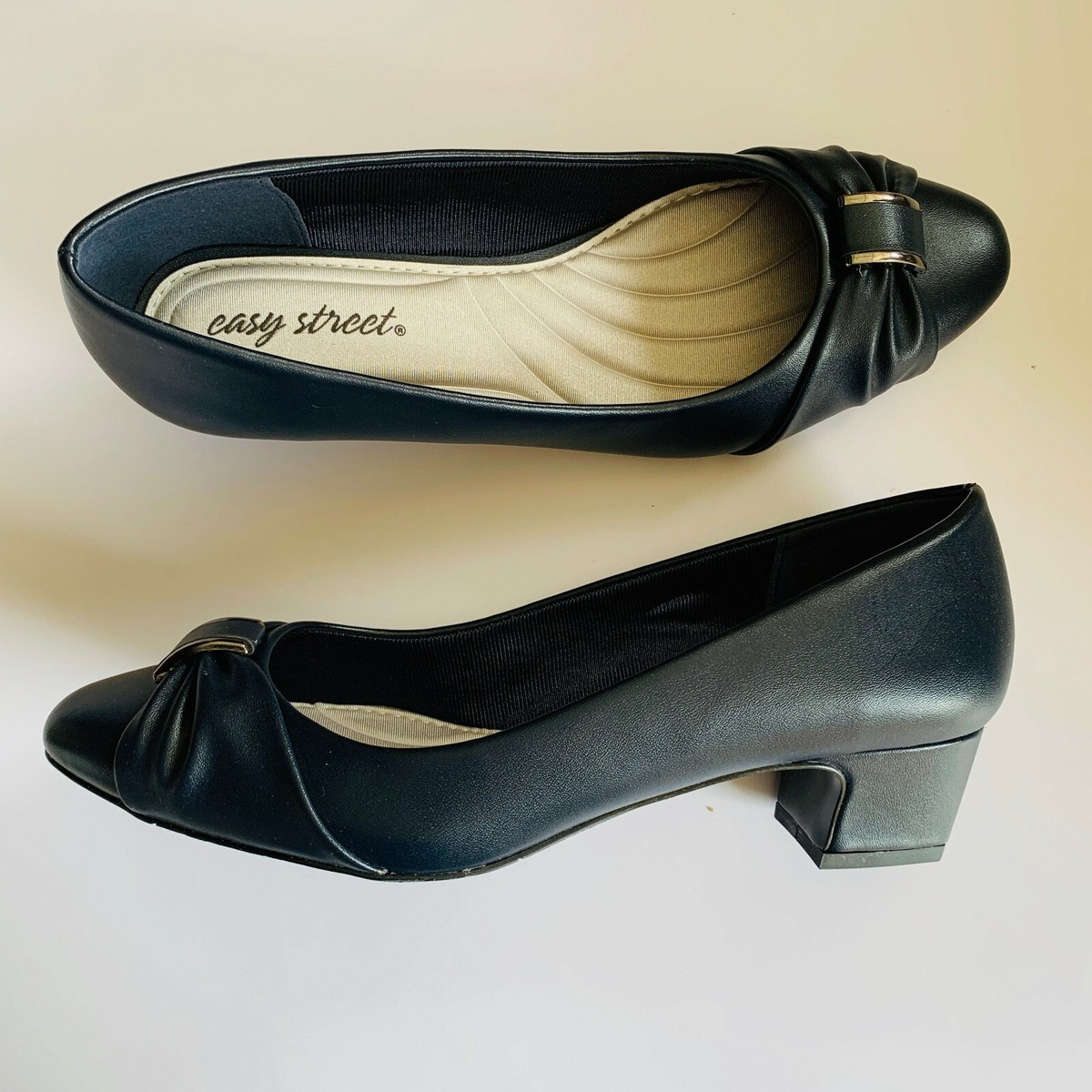 Easy Street Eloise Pumps Shoes Padded Insole Comfort Sz Navy