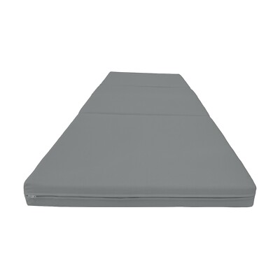 Gray Trifold Foam Bed, Shikibuton, Folding Ottoman Mat Sit Sleep 3x27 x75
