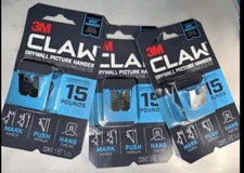 NEW Lot of (3) 3M CLAW 15 LB Drywall Picture Hanger w/ Temporary Spot Marker