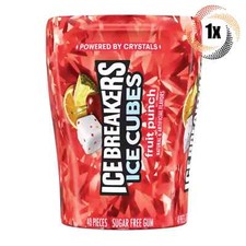 1x Bottle Ice Breakers Fruit Punch Ice Cubes - 40 Pieces Each - Sugar Free