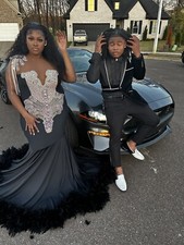 Black And Silver Prom dress