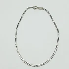 Vtg 925 Sterling Silver 2mm Figaro Chain Link Anklet Spring Ring Clasp 10 Inch