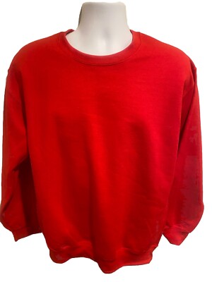 MENS GILDAN CREW NECK SWEATSHIRT SIZE MEDIUM RED HEAVY BLEND WITH SOFT FEEL NWT