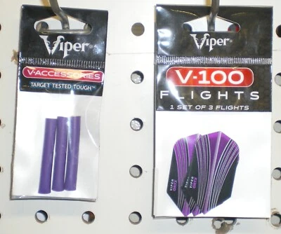 VIPER BY GLD PRODUCTS Viper Sure Grip Darts Purple Replacement Sleeves & Matching Oryx Flights