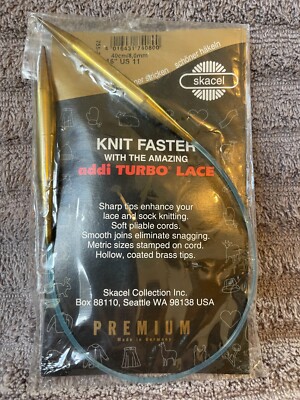 Skacel Addi  TURBO Lace Circular Knitting Needles  Sz 16'' U.S. 11 ~ 40cm / 8.0mm