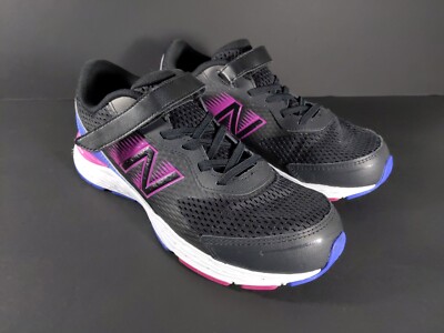 New Balance 680 Running Shoes (YA680BP6) Size 6W Black/Magenta Sneakers