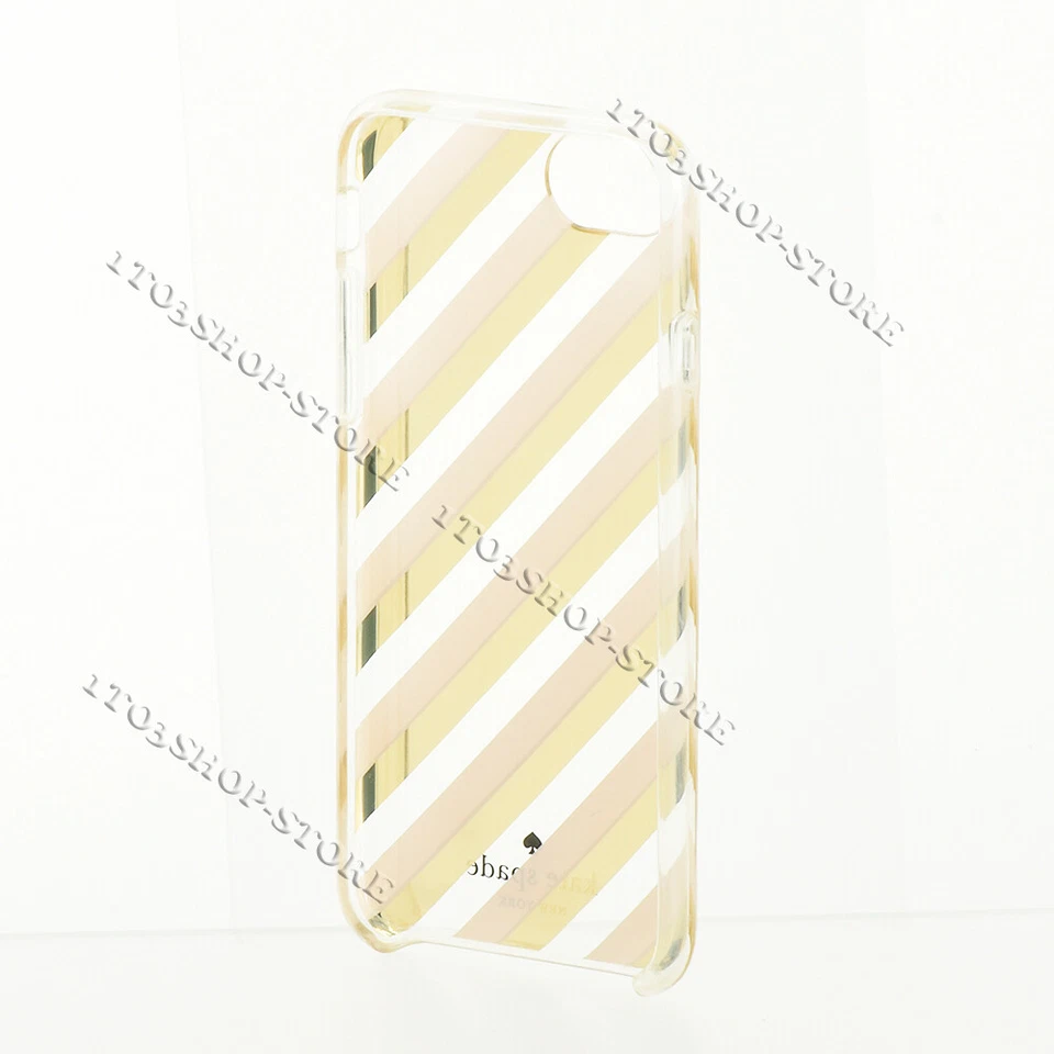 Kate Spade iPhone SE 2022 2020 & iPhone 8 7 6 6s Diagonal Stripe Blush Gold Case - Image 3 of 4