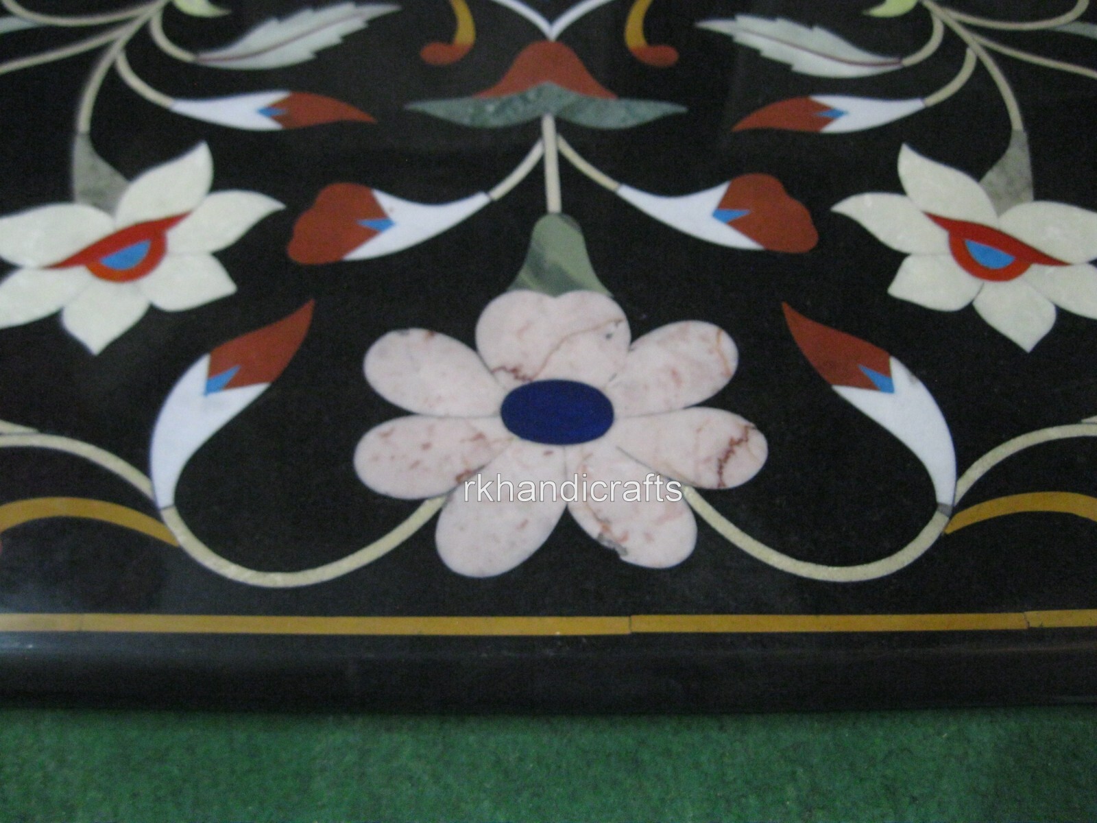 24 X 36 Inches Heritage Art Lawn Table Black Rectangle Marble Dining 24 x 36 inches heritage art lawn table black rectangle marble dining
