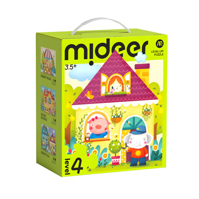 Level Up! Puzzles mit Aufbewahrungsbeutel - Level 4: Märchenstadt 3 in 1