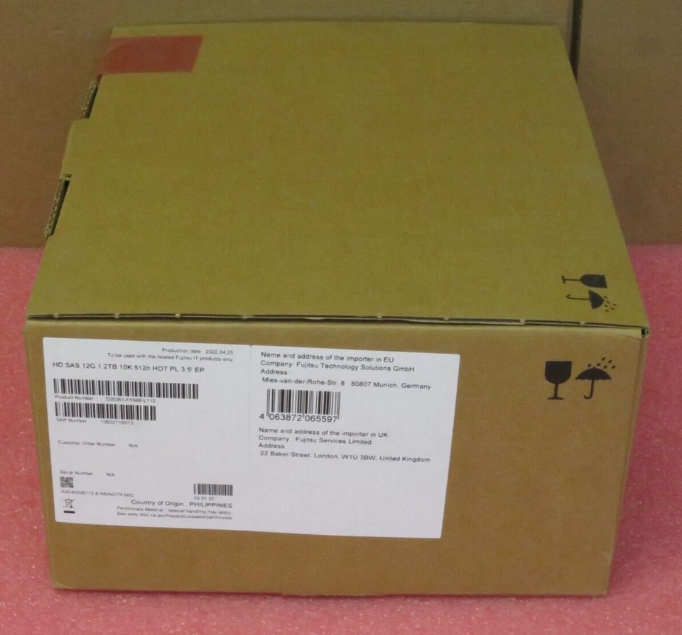 NEW Fujitsu 1.2TB 10K 3.5" SAS 12G 512N HotPlug Hard Drive HDD S26361-F5568-L112 - Image 4 of 4