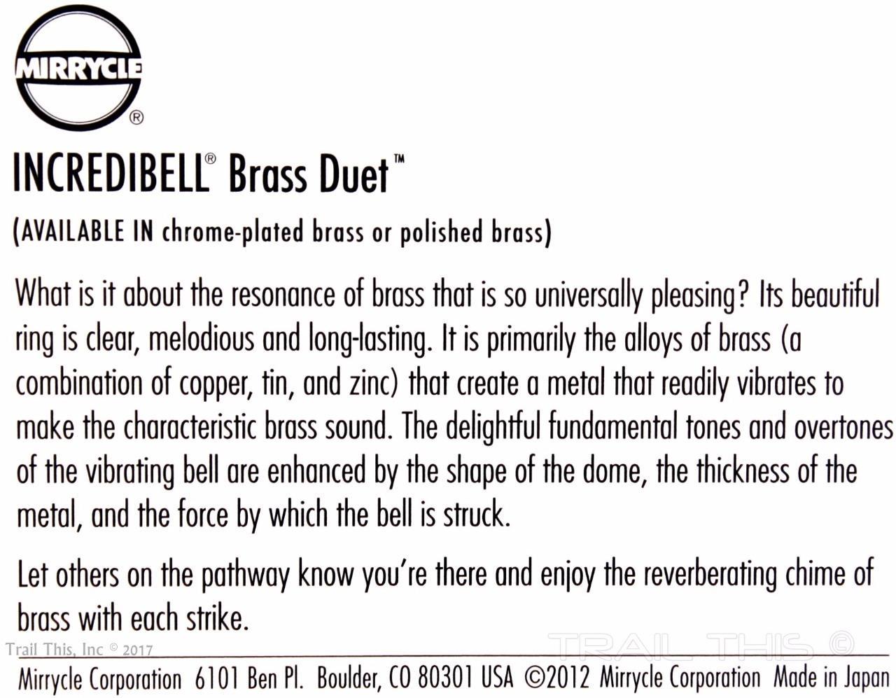 Mirrycle Incredibell Brass Duet Bicycle Bell - fits 21.7mm to 24mm Black