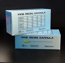 Micro Dermal Rounded Blunt-Tip Cannula Blue Dot Port side Indicator