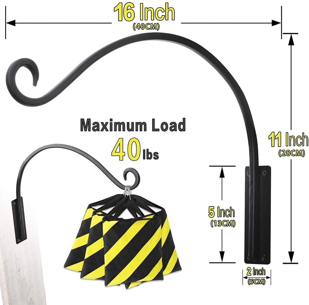 Heavy-Duty Plant Hanger Outdoor: Hanging Plant Hook for outside Basket - 16-Inch