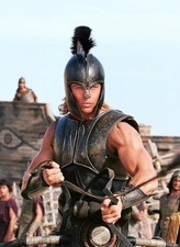 Troy 2004 Brad Pitt as Achilles hot wear armor ride horse chariot Photo - CL0794
