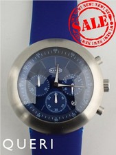 Ike Pod Chronopod Blue Suede 44mm Quartz Watch Unused IPC006SILK