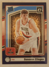 Donovan Clingan 2024-25 Donruss Optic Rated Rookie Purple Prizm RC