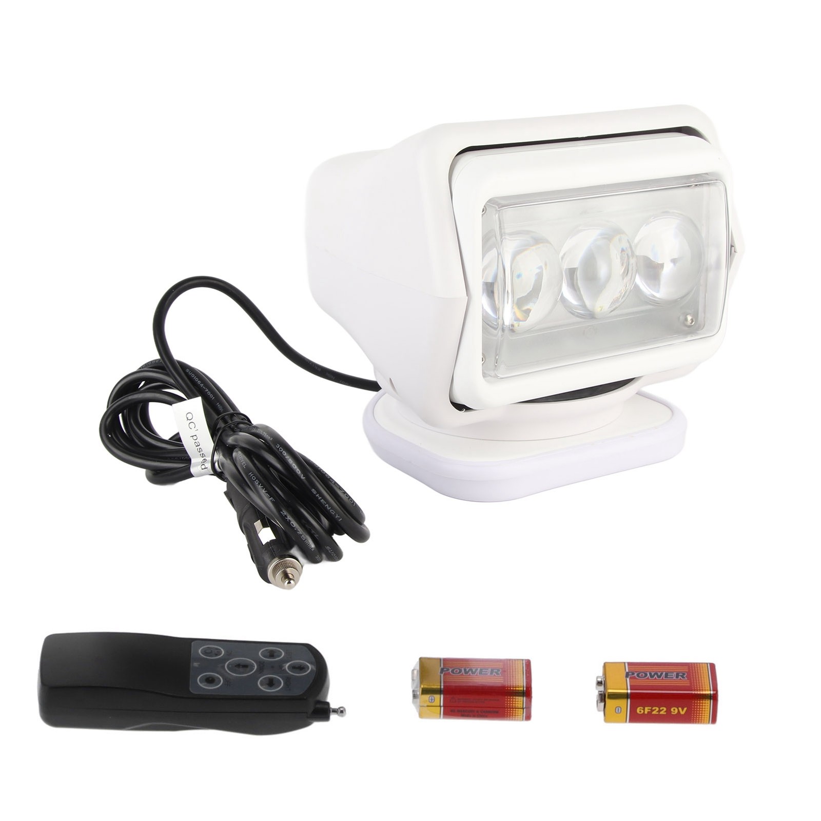 Lampada Ricerca Barca LED Telecomando Luce di Ricerca Singola Fila Corta Bianco 60W per